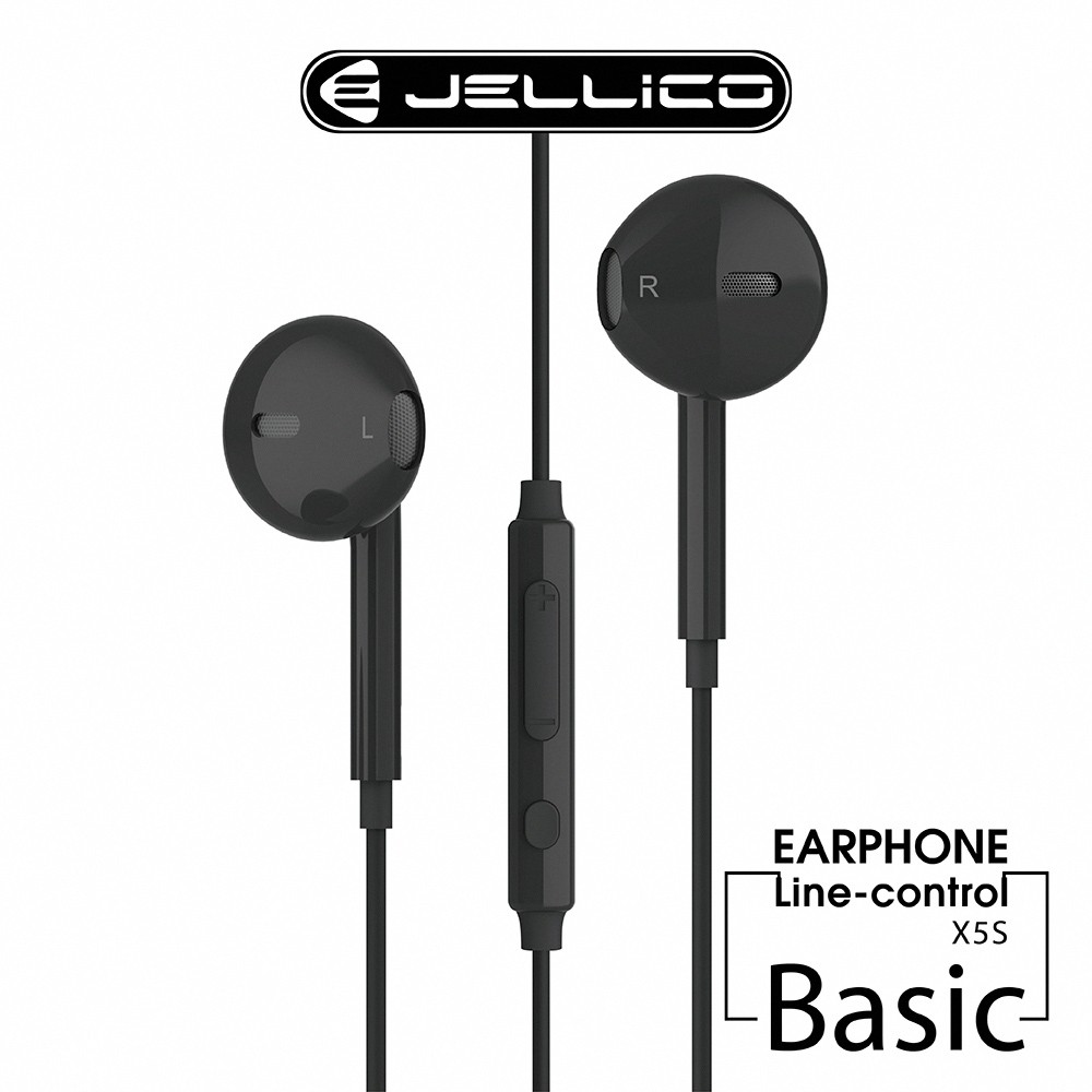 【JELLICO】X5S 超值系列入耳式音樂三鍵線控耳機-黑色 (JEE-X5S-BK)